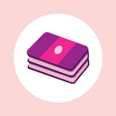 Notebook illustration of a pink and purple icon vector on a white background.