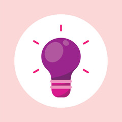 Icon cartoon vector illustration, light bulb.