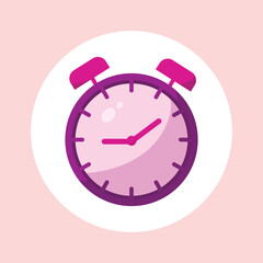 Round clock vector icon, Cartoon minimal style. Time-keeping, time management illustration.