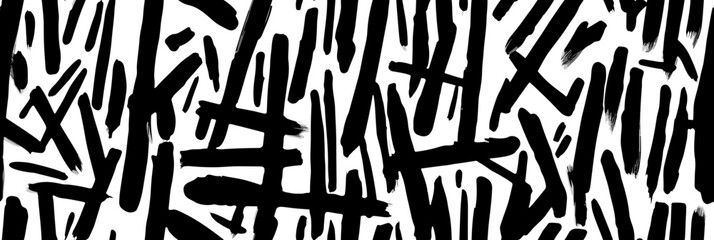 Seamless repeating dashed lines black and white pattern isolated on a transparent background. 