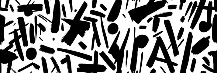 Seamless repeating dashed lines black and white pattern isolated on a transparent background. 