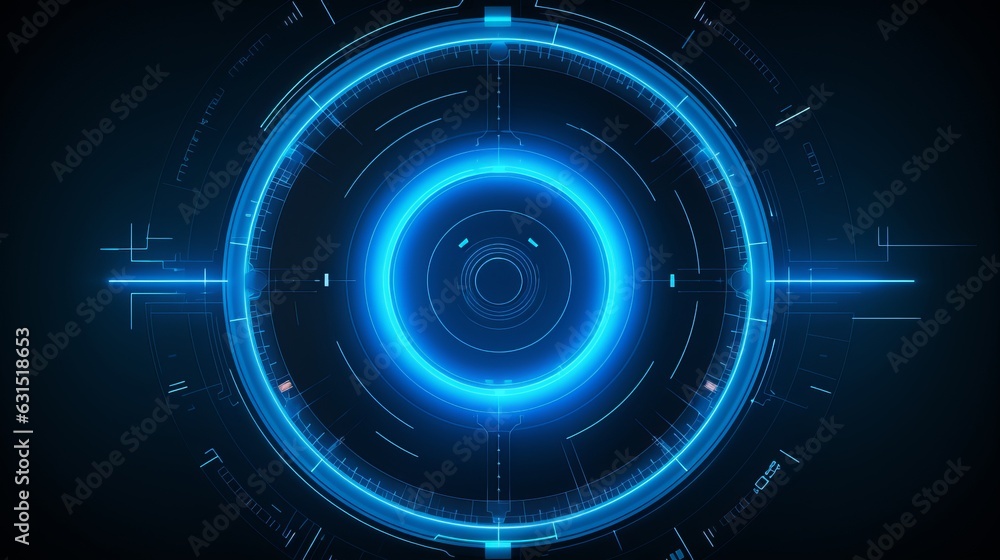 Poster futuristic circle vector hud, gui, ui interface screen design. abstract style on blue background. ab