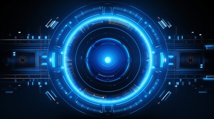 Obraz na płótnie Canvas Futuristic circle vector HUD, GUI, UI interface screen design. Abstract style on blue background. Abstract vector background. Abstract technology communication design innovation generative ai