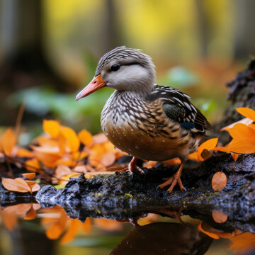 Duck in its Natural Habitat, Wildlife Photography, Generative AI