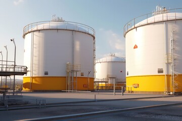 Obraz premium LPG storage plant, LNG liquefied natural gas tanks