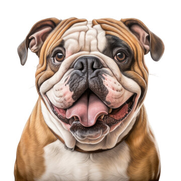 Intellectual artwork of an English bulldog portrait.