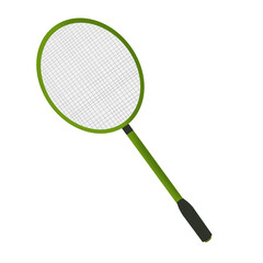 badminton racket and ball