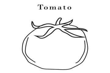 Tomato line art vector illustrations