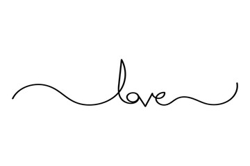 Love and heart with line art vector illustrations