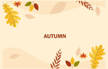 Auntumn Leaf flat Background for Ecommerce