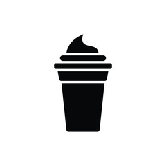 Ice cream cup icon. solid icon