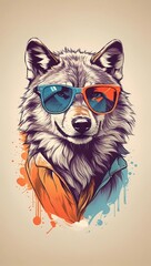 Obraz premium Minimalist Wolf Logo: Versatile Vector Sticker Designs. Generative ai