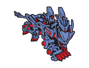 animal zoid liger tiger mecha robot vector