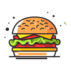 burger vector isolated illustration
