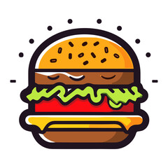 burger vector isolated illustration
