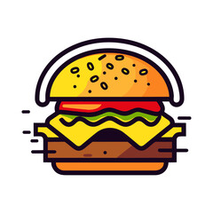 burger vector isolated illustration
