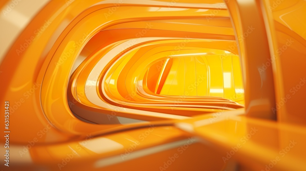 Canvas Prints abstract yellow and orange colored background with curved lines and shapes