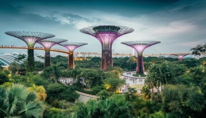 Gardens by the Bay in Singapore, Generative AI - obrazy, fototapety, plakaty