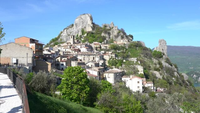 Panoramic view of Pennadomo, beautiful village in Chieti Province, Abruzzo, central Italy.