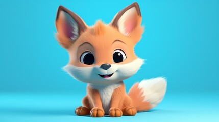 Cute fox cartoon.Generative AI