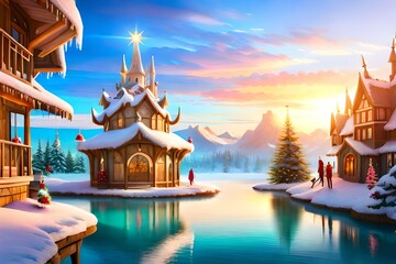 Obraz premium temple city Generated Ai