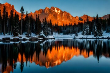 sunset over lake
