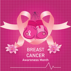 Free vector hand drawn flat breast cancer awareness month illustration