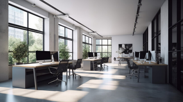Modern office interior workspace