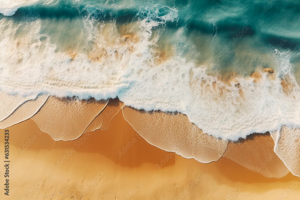 Sticker drone photo of a california beach in the morning