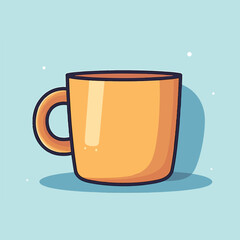 Plain and simple coffee mug flat design