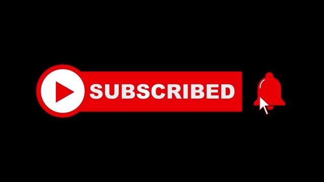 Animation of Social Network. Arrow clicking a Subscribe Button. like, subscribe notification for channel Mouse Clicking a Subscribe Button Bell Notification Background. Subscribe Button Overlay