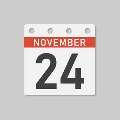 Icon page calendar day - 24 November