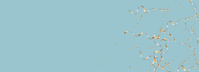 Grey Streamer Celebrate Vector Panoramic