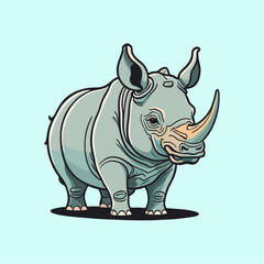 Fototapeta na wymiar cartoon rhino vector illustration