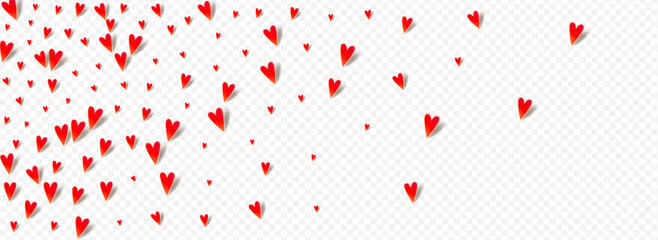 Red Heart Vector Panoramic Transparent Backgound.