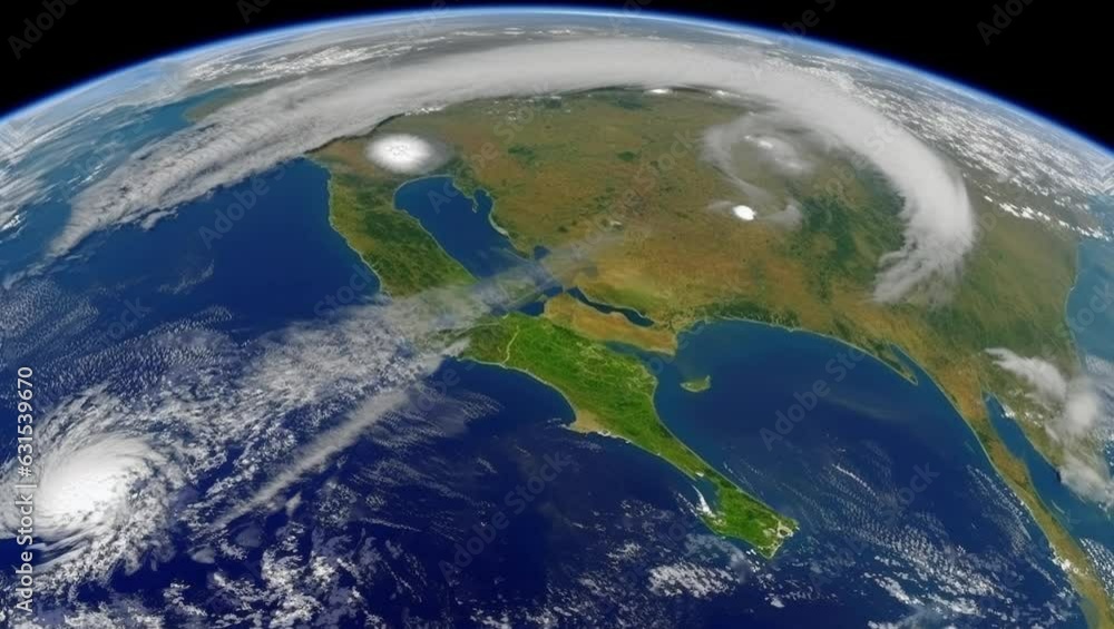 Poster 3d rendered animation of the planet earth isolated on empty black background