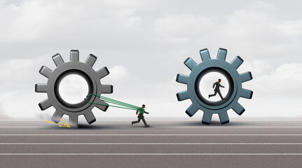 Business efficiency and Optimization or optimize corporate strategy as Ingenious worker using a smarter problem solving strategy to optimize productivity
