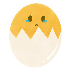 Emoticon emotional half peeled eggs with various feelings