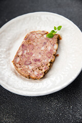 terrine rustic food minced meat baked in the oven vegetable food healthy meal food snack on the table copy space food background rustic top view keto or paleo diet