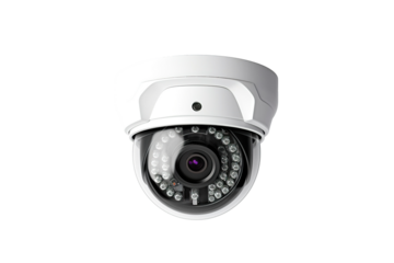 Full view photo image Security camera on a white background isolated PNG