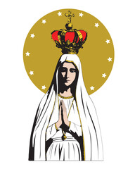 Our Lady of Fatima Catholic Virgin Mary vector - obrazy, fototapety, plakaty