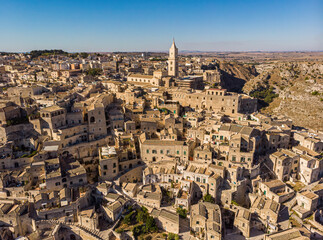 Aerial view of Matera on Italy