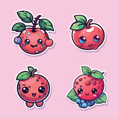 cranberry sticker cool colors kawaii clip art illustration
