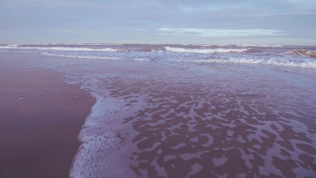 Italian sea shore at sunset