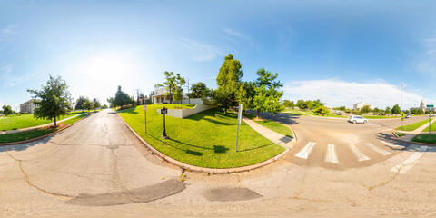 360 equirectangular photo Lincoln Terrace Historic District Oklahoma City residential neighborhood...