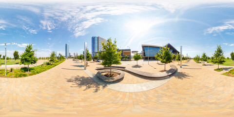 360 equirectangular photo Scissortail Park Downtown Oklahoma City © Felix Mizioznikov