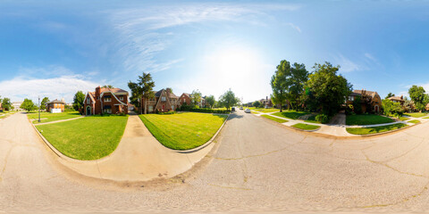 360 equirectangular photo historic district of residential neighborhood homes Oklahoma City