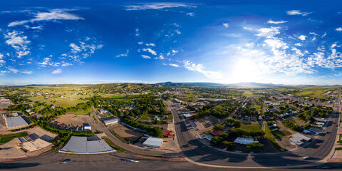 Aerial 360 equierctangular photo Raton New Mexico USA circa 2023