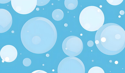 Soap bubbles, suds and foam icon on blue background. Abstract illustration generativ ai
