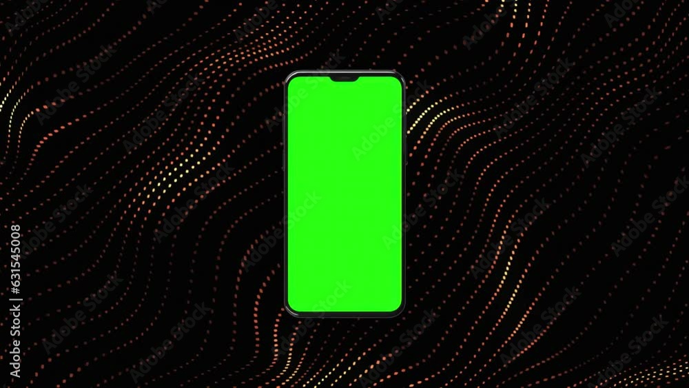 Poster mobile screen frame for images and copy text. green screen smartphone mockup on the background of dy